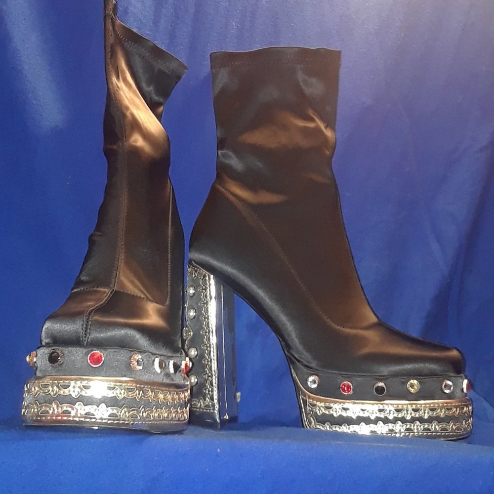 AZALEA WANG SPOLIGHT JUNKIE CHUNKY BOOTIE IN BLACK ( BRAND NEW !!! ) - Picture 7 of 10